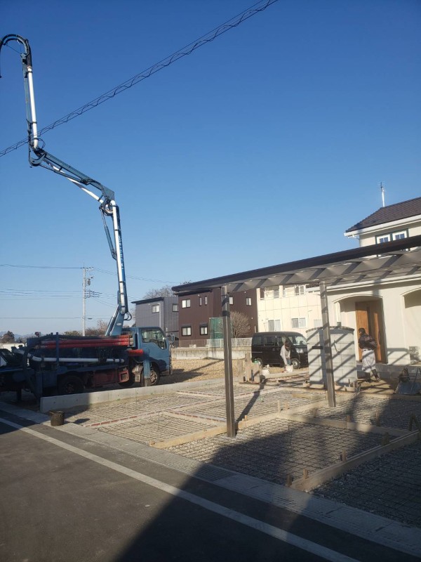 HG邸　駐車場のコンクリート打設サムネイル